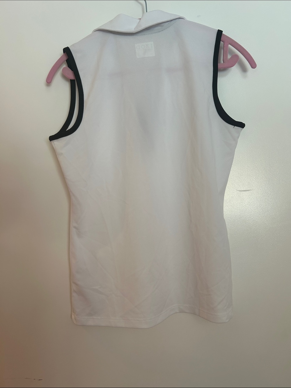 Izod White Sleeveless Polo Tank with Black Trim - Picture 2 of 4